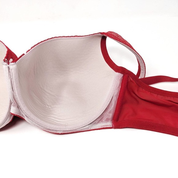 Cacique Bra Womens 44DD Balconette Modern Lace Red - Picture 4 of 8